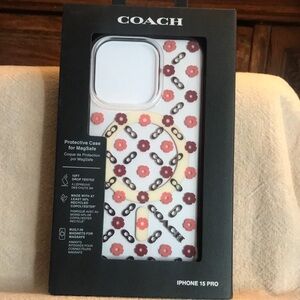 NIB - Coach Floral iPhone 15 Pro Case. MagSafe Compatible.